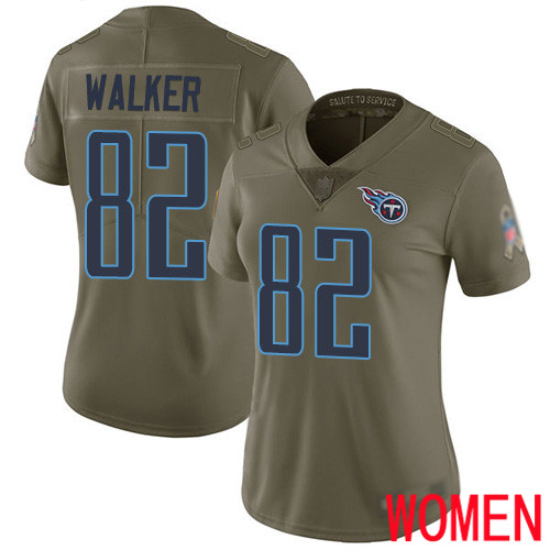 Tennessee Titans Limited Olive Women Delanie Walker Jersey NFL Football #82 2017 Salute to Service->youth nfl jersey->Youth Jersey